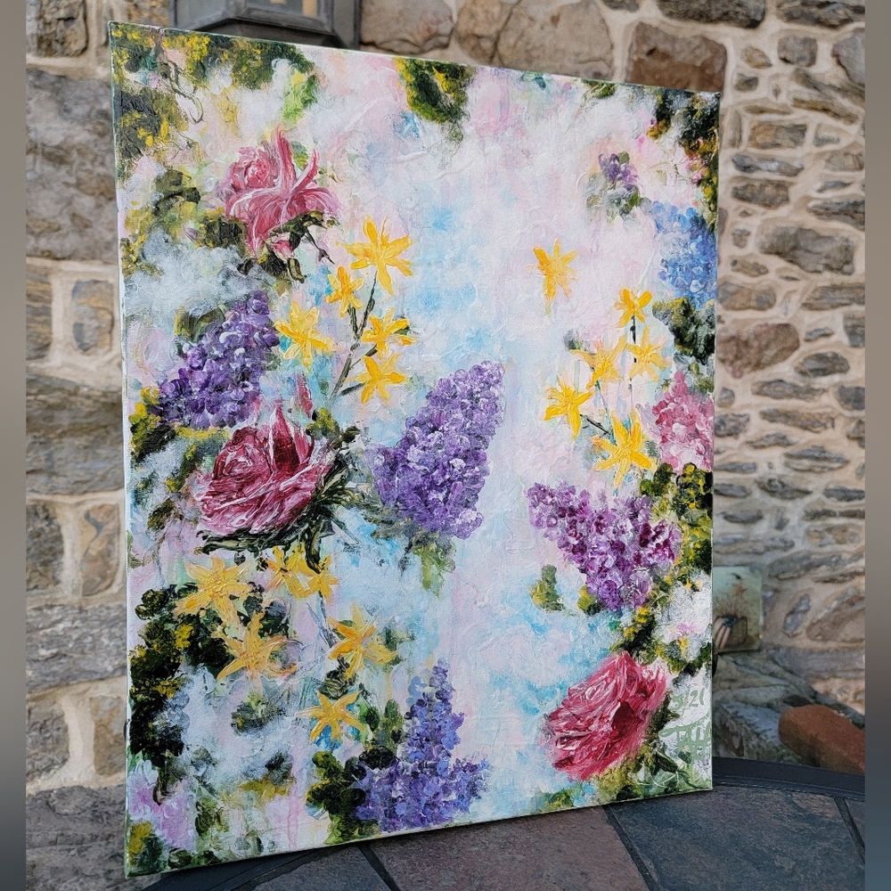 Original Acrylic Floral Painting – 16x20 Canvas – One of a Kind